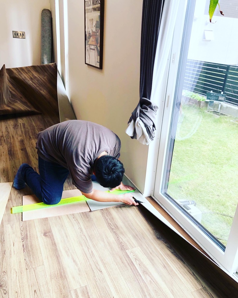 ロボフロアー施工中